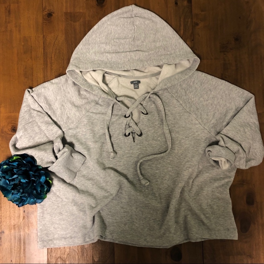 Aerie Tie Up Crop Hoodie